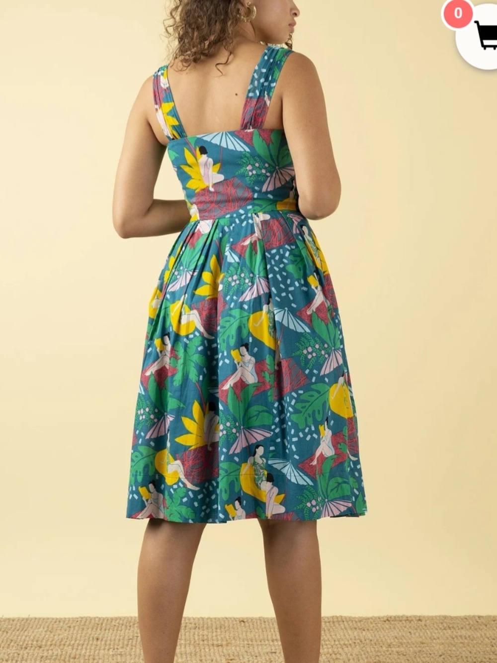 Emily & Fin Jenny Riviera Poolside Print Sundress with Button Front Size 16UK - Picture 2 of 2